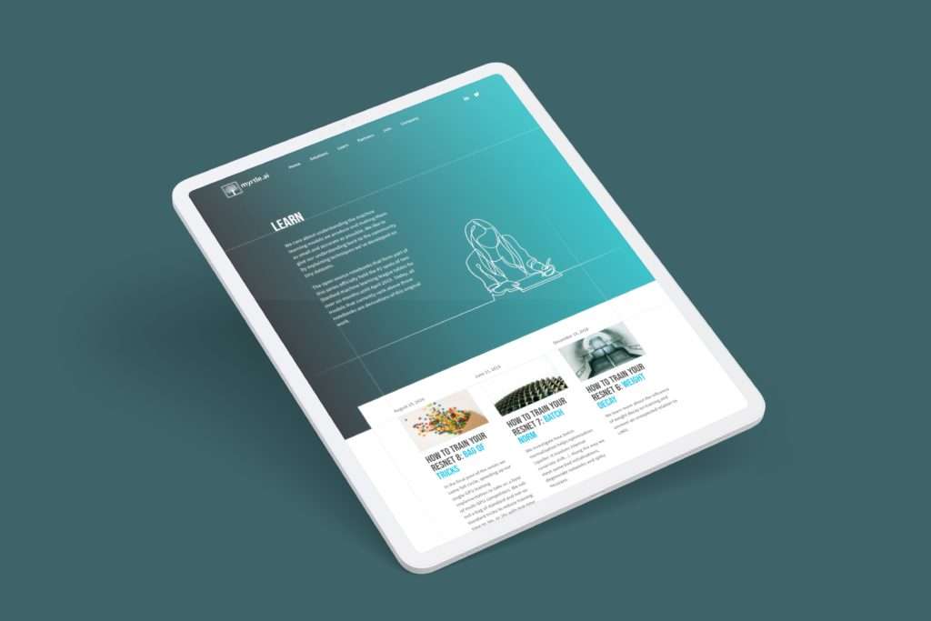 Myrtle.ai web design mockup